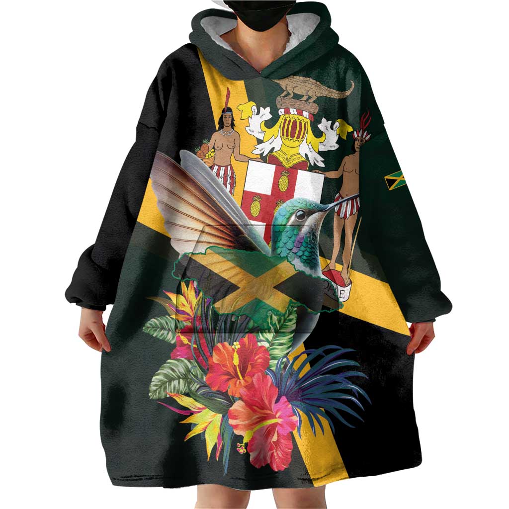Jamaica Hummingbird Wearable Blanket Hoodie Jumieka Tropical - Wonder Print Shop