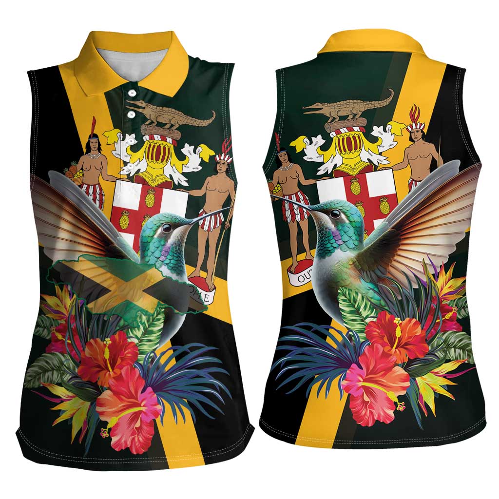 Jamaica Hummingbird Women Sleeveless Polo Shirt Jumieka Tropical - Wonder Print Shop