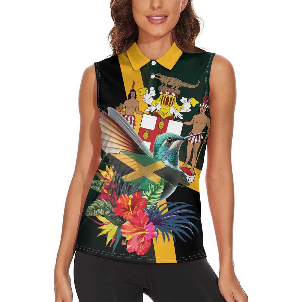 Jamaica Hummingbird Women Sleeveless Polo Shirt Jumieka Tropical - Wonder Print Shop