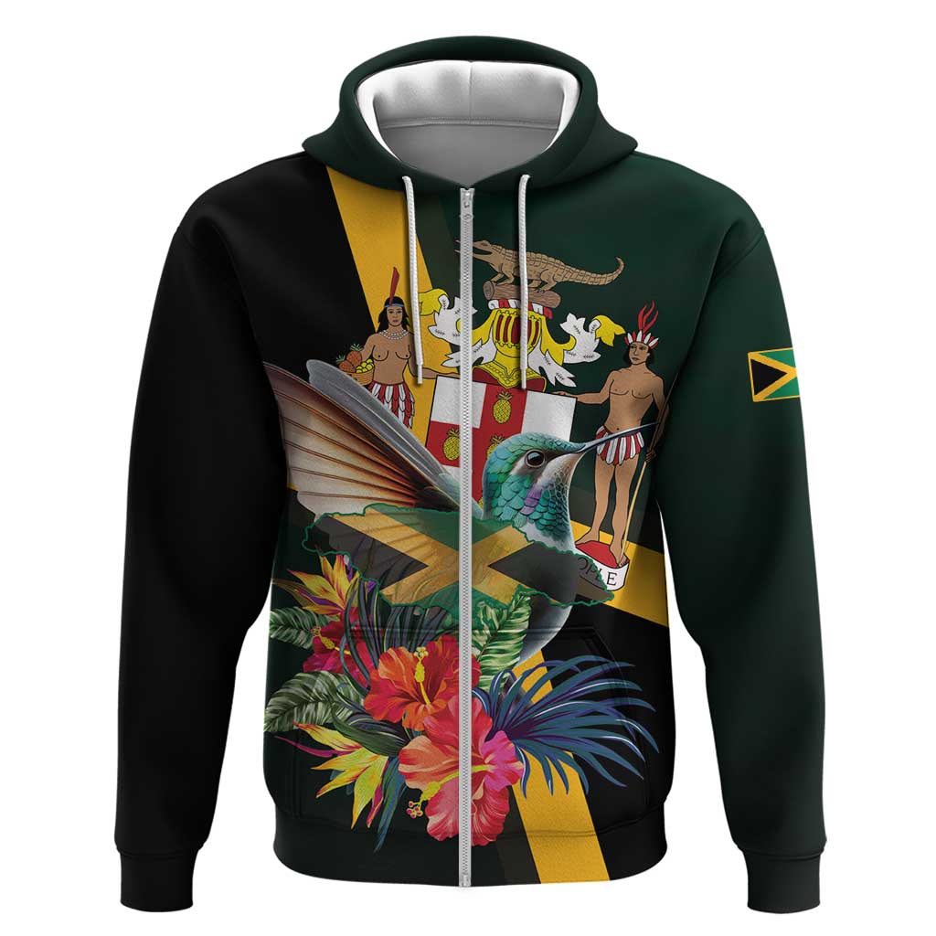 Jamaica Hummingbird Zip Hoodie Jumieka Tropical - Wonder Print Shop