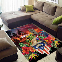 Puerto Rico Coqui Frog Sunset Area Rug Isla Del Encanto Tropical Vibe - Wonder Print Shop
