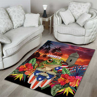 Puerto Rico Coqui Frog Sunset Area Rug Isla Del Encanto Tropical Vibe - Wonder Print Shop