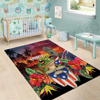 Puerto Rico Coqui Frog Sunset Area Rug Isla Del Encanto Tropical Vibe - Wonder Print Shop