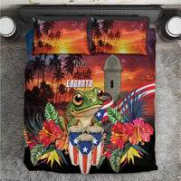Puerto Rico Coqui Frog Sunset Bedding Set Isla Del Encanto Tropical Vibe - Wonder Print Shop