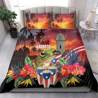 Puerto Rico Coqui Frog Sunset Bedding Set Isla Del Encanto Tropical Vibe - Wonder Print Shop