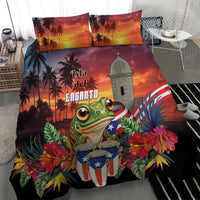 Puerto Rico Coqui Frog Sunset Bedding Set Isla Del Encanto Tropical Vibe - Wonder Print Shop