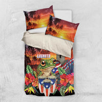 Puerto Rico Coqui Frog Sunset Bedding Set Isla Del Encanto Tropical Vibe - Wonder Print Shop