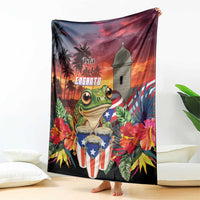 Puerto Rico Coqui Frog Sunset Blanket Isla Del Encanto Tropical Vibe - Wonder Print Shop
