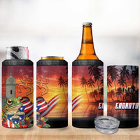 Puerto Rico Coqui Frog Sunset 4 in 1 Can Cooler Tumbler Isla Del Encanto Tropical Vibe - Wonder Print Shop