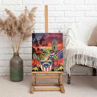 Puerto Rico Coqui Frog Sunset Canvas Wall Art Isla Del Encanto Tropical Vibe - Wonder Print Shop