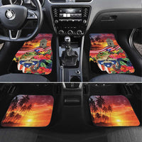 Puerto Rico Coqui Frog Sunset Car Mats Isla Del Encanto Tropical Vibe - Wonder Print Shop