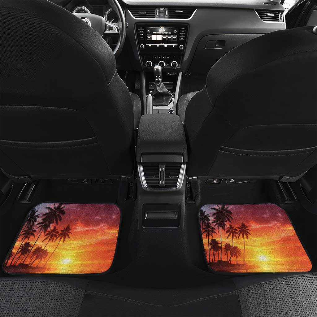 Puerto Rico Coqui Frog Sunset Car Mats Isla Del Encanto Tropical Vibe - Wonder Print Shop