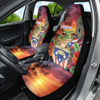 Puerto Rico Coqui Frog Sunset Car Seat Cover Isla Del Encanto Tropical Vibe - Wonder Print Shop