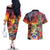 Puerto Rico Coqui Frog Sunset Couples Matching Off The Shoulder Long Sleeve Dress and Hawaiian Shirt Isla Del Encanto Tropical Vibe - Wonder Print Shop