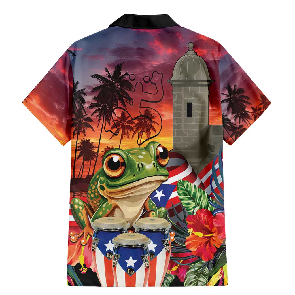 Puerto Rico Coqui Frog Sunset Family Matching Mermaid Dress and Hawaiian Shirt Isla Del Encanto Tropical Vibe - Wonder Print Shop