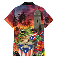 Puerto Rico Coqui Frog Sunset Family Matching Puletasi and Hawaiian Shirt Isla Del Encanto Tropical Vibe - Wonder Print Shop