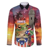Puerto Rico Coqui Frog Sunset Family Matching Short Sleeve Bodycon Dress and Hawaiian Shirt Isla Del Encanto Tropical Vibe - Wonder Print Shop