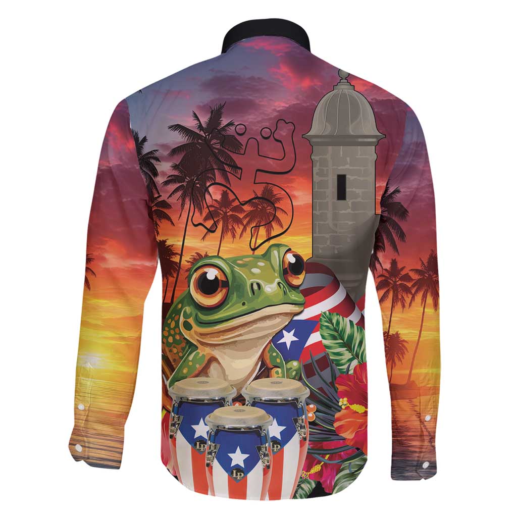 Puerto Rico Coqui Frog Sunset Family Matching Summer Maxi Dress and Hawaiian Shirt Isla Del Encanto Tropical Vibe - Wonder Print Shop