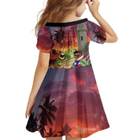Puerto Rico Coqui Frog Sunset Family Matching Tank Maxi Dress and Hawaiian Shirt Isla Del Encanto Tropical Vibe - Wonder Print Shop