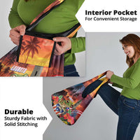 Puerto Rico Coqui Frog Sunset Grocery Bag Isla Del Encanto Tropical Vibe - Wonder Print Shop