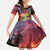 Puerto Rico Coqui Frog Sunset Kid Short Sleeve Dress Isla Del Encanto Tropical Vibe - Wonder Print Shop