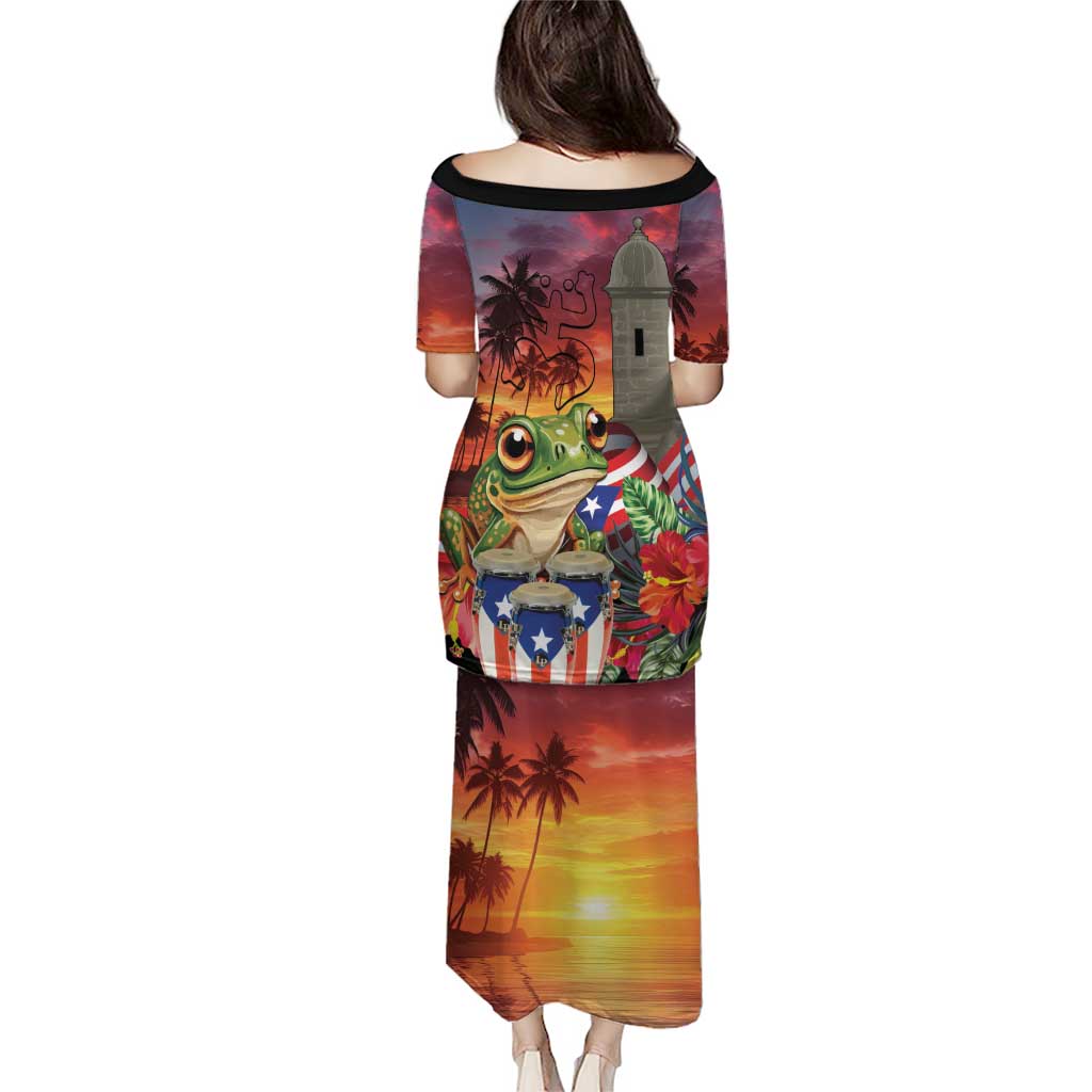 Puerto Rico Coqui Frog Sunset Puletasi Isla Del Encanto Tropical Vibe - Wonder Print Shop