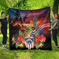 Puerto Rico Coqui Frog Sunset Quilt Isla Del Encanto Tropical Vibe - Wonder Print Shop