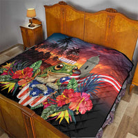 Puerto Rico Coqui Frog Sunset Quilt Isla Del Encanto Tropical Vibe - Wonder Print Shop
