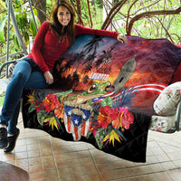 Puerto Rico Coqui Frog Sunset Quilt Isla Del Encanto Tropical Vibe - Wonder Print Shop