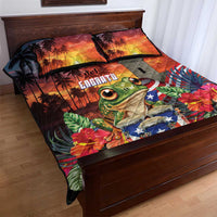 Puerto Rico Coqui Frog Sunset Quilt Bed Set Isla Del Encanto Tropical Vibe - Wonder Print Shop