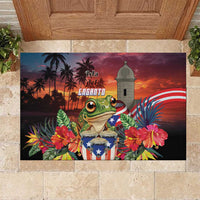 Puerto Rico Coqui Frog Sunset Rubber Doormat Isla Del Encanto Tropical Vibe - Wonder Print Shop