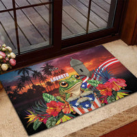 Puerto Rico Coqui Frog Sunset Rubber Doormat Isla Del Encanto Tropical Vibe - Wonder Print Shop
