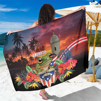 Puerto Rico Coqui Frog Sunset Sarong Isla Del Encanto Tropical Vibe - Wonder Print Shop
