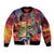 Puerto Rico Coqui Frog Sunset Sleeve Zip Bomber Jacket Isla Del Encanto Tropical Vibe - Wonder Print Shop