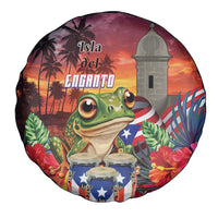 Puerto Rico Coqui Frog Sunset Spare Tire Cover Isla Del Encanto Tropical Vibe - Wonder Print Shop