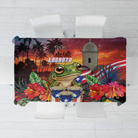Puerto Rico Coqui Frog Sunset Tablecloth Isla Del Encanto Tropical Vibe - Wonder Print Shop