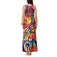 Puerto Rico Coqui Frog Sunset Tank Maxi Dress Isla Del Encanto Tropical Vibe - Wonder Print Shop