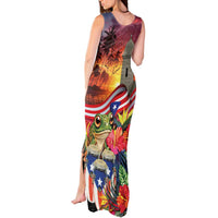 Puerto Rico Coqui Frog Sunset Tank Maxi Dress Isla Del Encanto Tropical Vibe - Wonder Print Shop