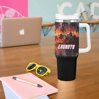 Puerto Rico Coqui Frog Sunset Tumbler With Handle Isla Del Encanto Tropical Vibe - Wonder Print Shop