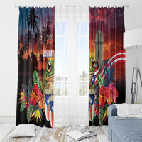Puerto Rico Coqui Frog Sunset Window Curtain Isla Del Encanto Tropical Vibe - Wonder Print Shop
