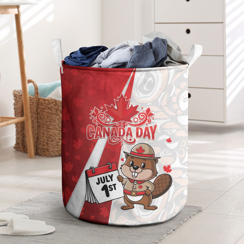 Canada Day Laundry Basket Beaver Mountie Maple Leaves