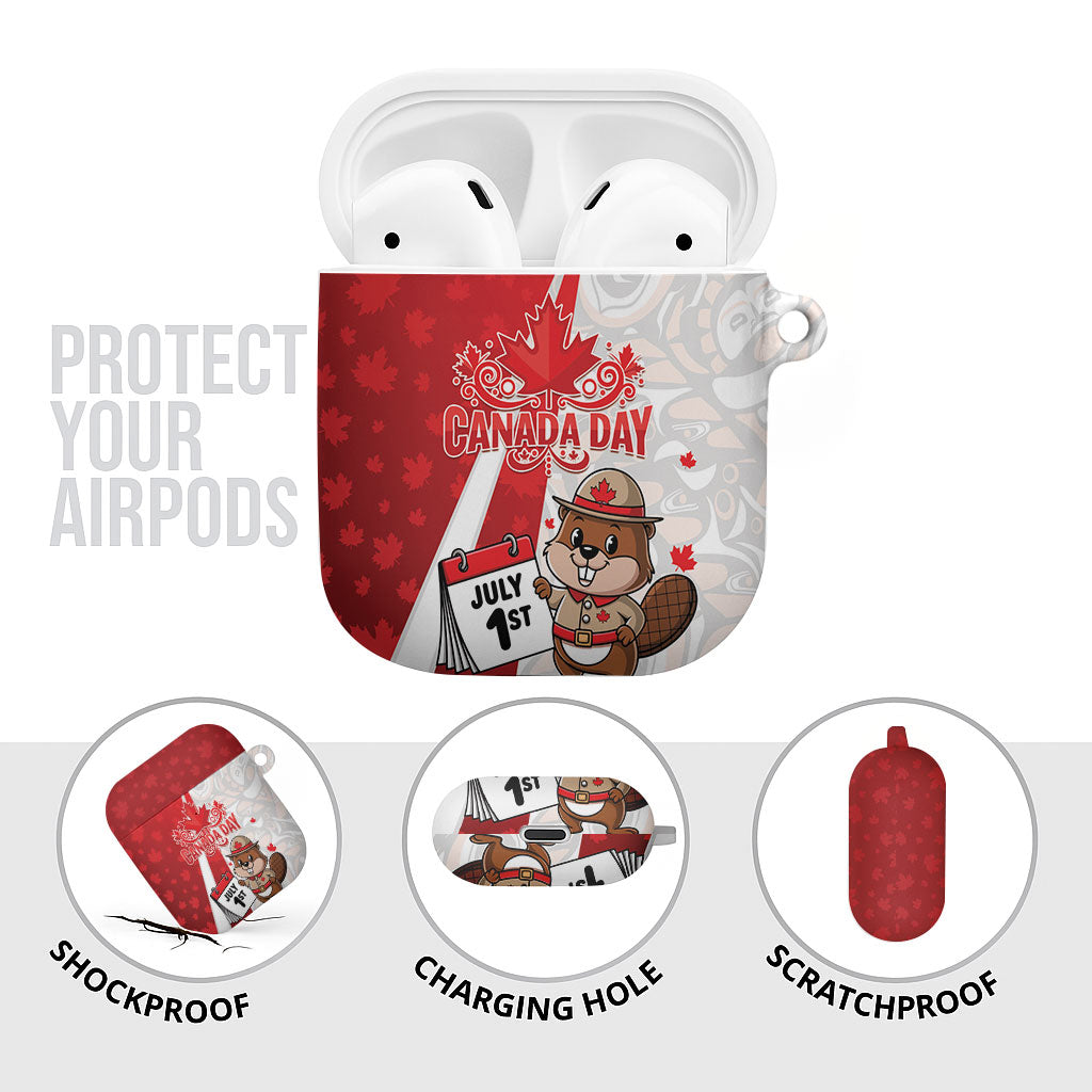 Canada Day AirPods Case Beaver Mountie Maple Leaves