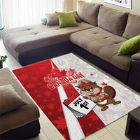 Canada Day Area Rug Beaver Mountie Maple Leaves
