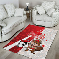 Canada Day Area Rug Beaver Mountie Maple Leaves