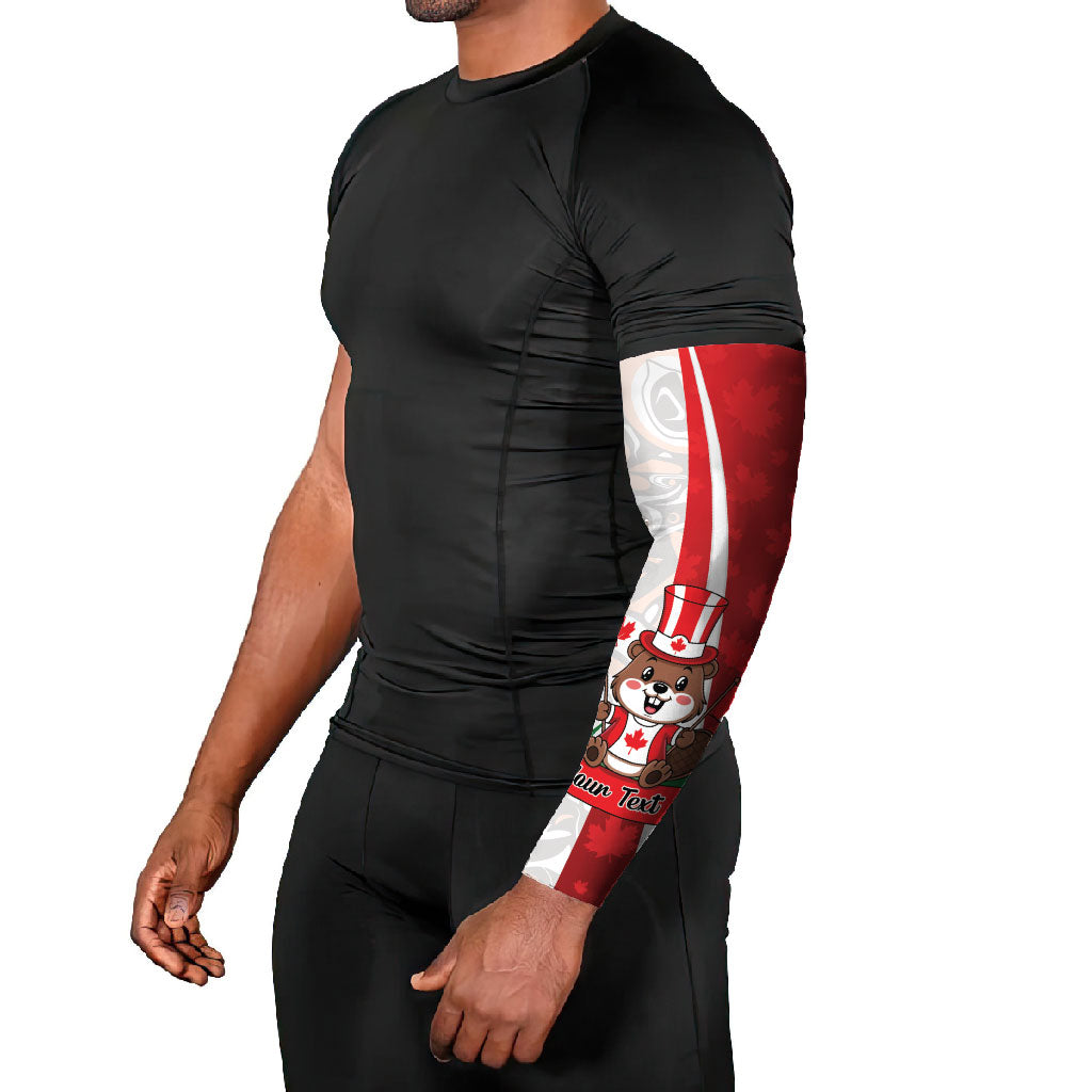 Personalised Canada Day Arm Sleeves Beaver Mountie Maple Leaves