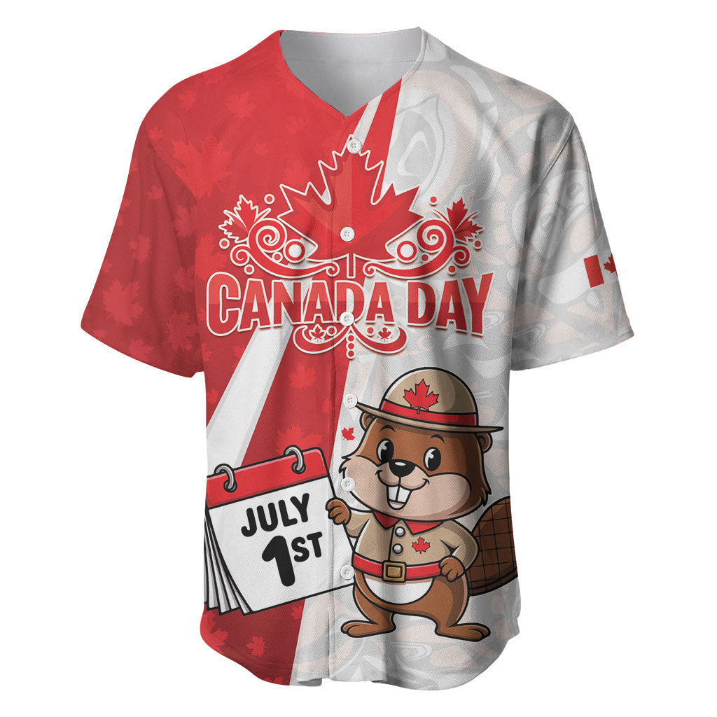 Personalised Canada Day Baseball Jersey Beaver Mountie Maple Leaves