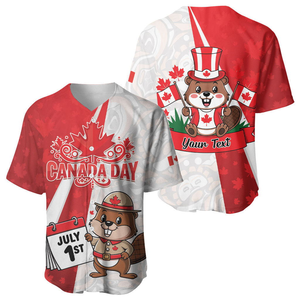Personalised Canada Day Baseball Jersey Beaver Mountie Maple Leaves