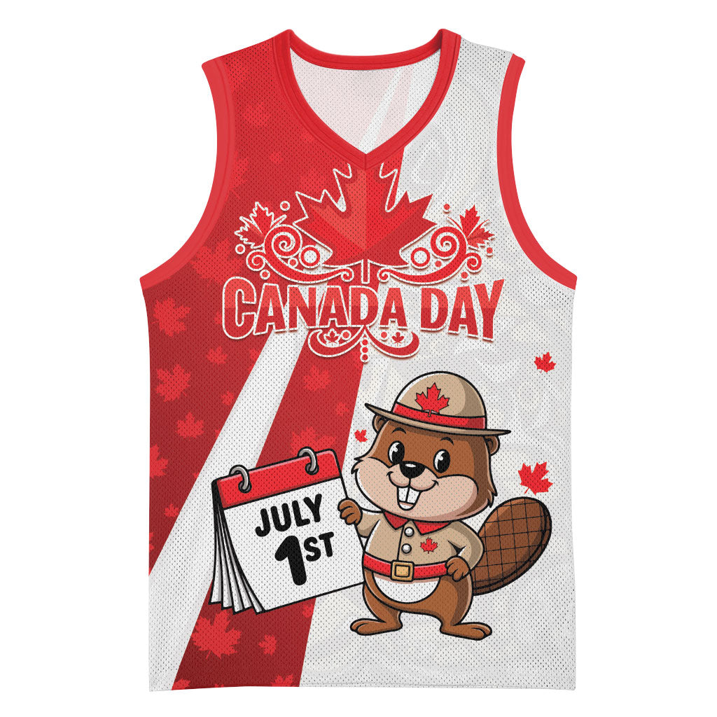 Personalised Canada Day Basketball Jersey Beaver Mountie Maple Leaves