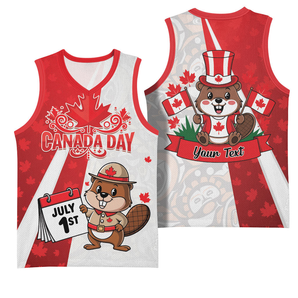Personalised Canada Day Basketball Jersey Beaver Mountie Maple Leaves