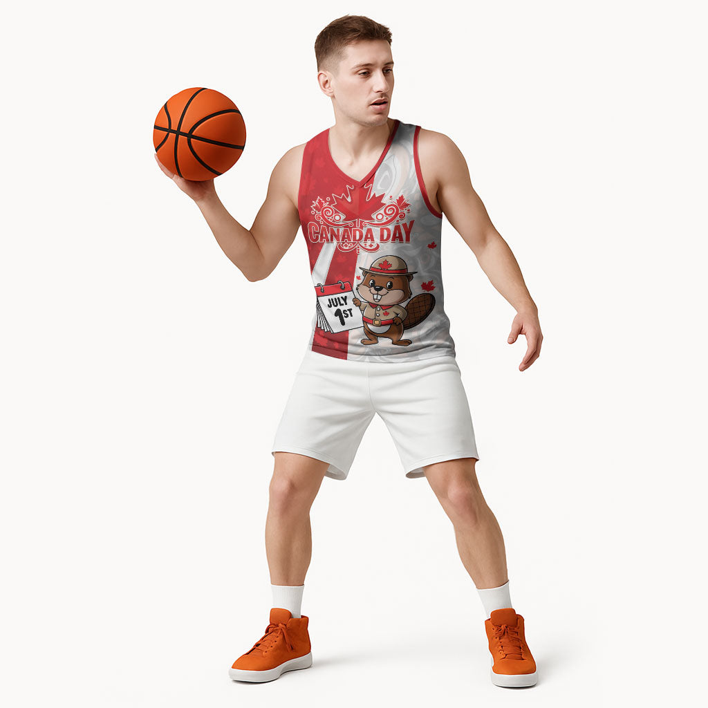 Personalised Canada Day Basketball Jersey Beaver Mountie Maple Leaves